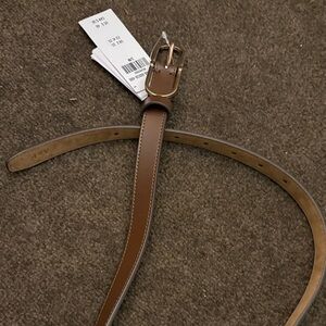 Brown Leather Belt with Gold Buckle ABERCROMBIE AND FITCH